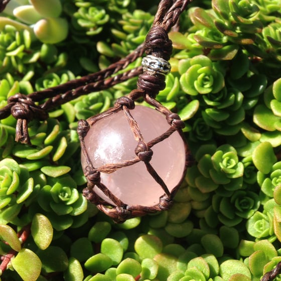 Image of Rose Quartz Hemp Necklace