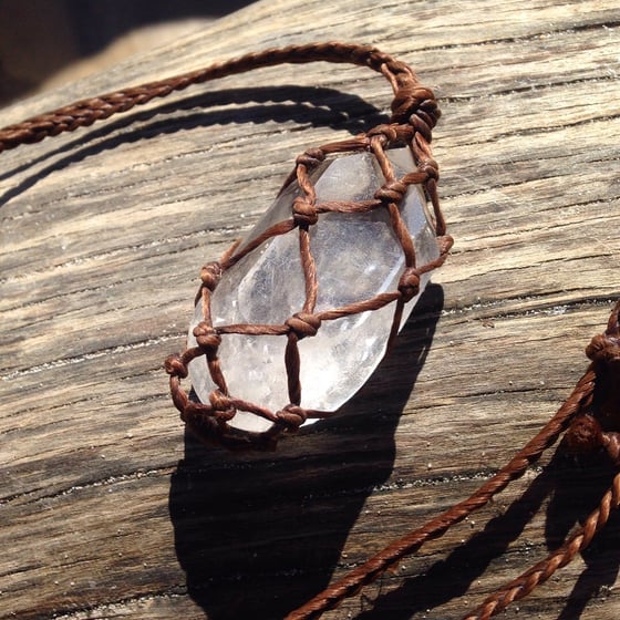 Image of Clear Quartz Hemp Necklace