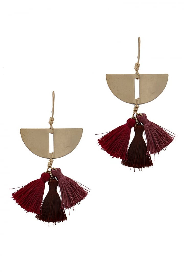 Image of 3 Tassel Gold Tone Drop Earrings (3 Colors Available)