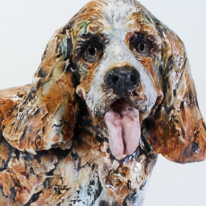 Image of Ceramic Dog Sculpture - Lucky