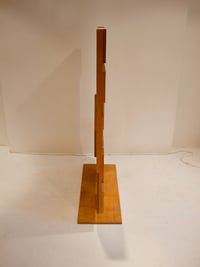 Image 3 of Folk Art Wooden Screen with Abstract Design