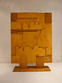 Image 2 of Folk Art Wooden Screen with Abstract Design