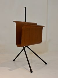 Image 1 of Bent Plywood Magazine Holder on Metal Frame, Italy 1950s