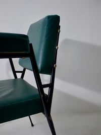 Image 4 of Pair of Italian Armchairs with Metal Frames, 1950s