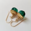 Emerald Acorn Earrings