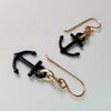 AnchorsAweigh - Black Anchor Earrings