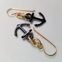 Image 5 of AnchorsAweigh - Black Anchor Earrings