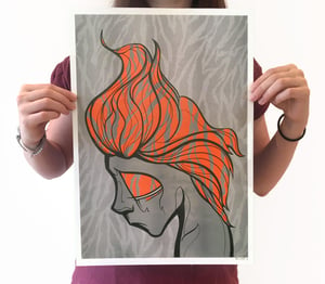 Soda Head No.4 - Neon Orange - Risograph print
