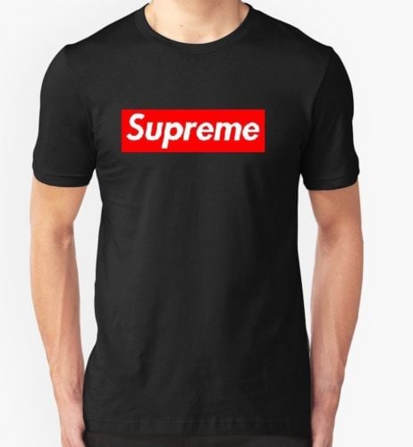 supreme black logo tee