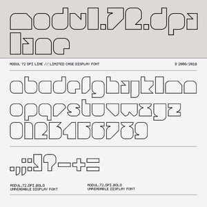 Image of Modul 72 dpi Font Family (3 fonts)