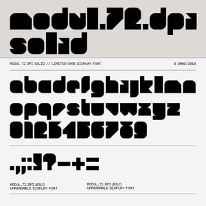 Image of Modul 72 dpi Font Family (3 fonts)