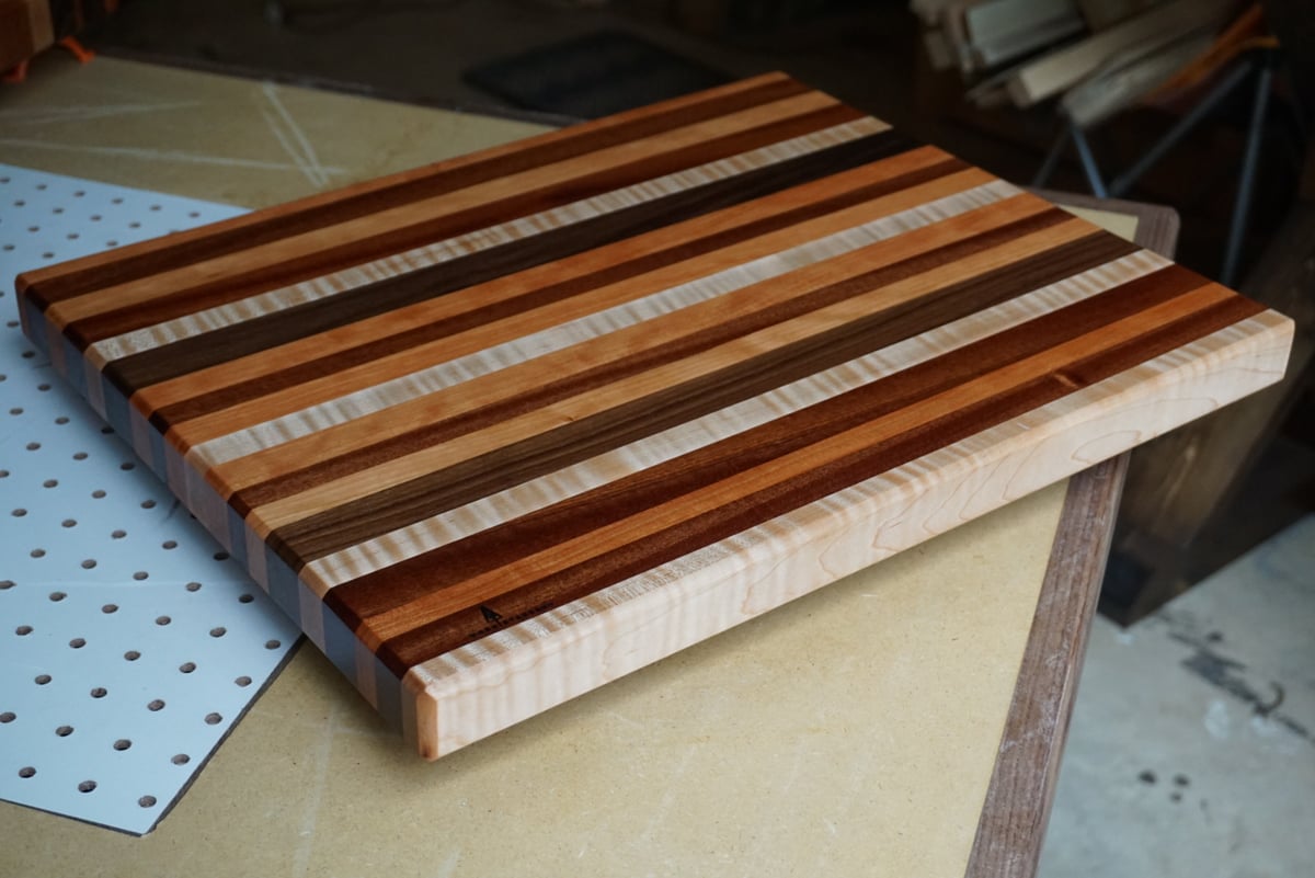 Image of Curly Maple + Mixed Hardwood Edge Grain