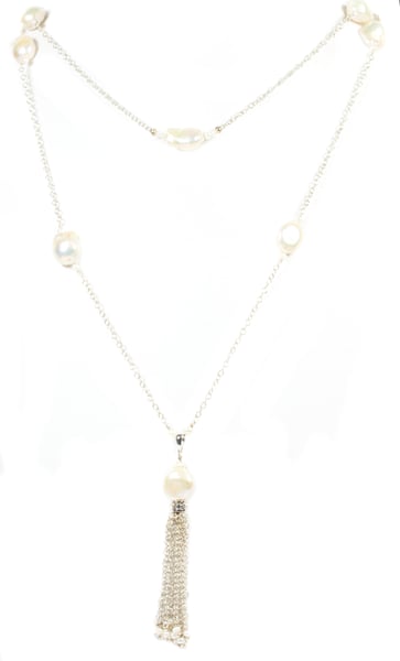 Image of Pearl Tassel Necklace