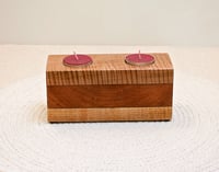 Image 1 of Tea Light Wood Candle Holder made of Tiger Maple and Walnut, Candle Home Decor