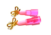 Image 4 of  Bubblegum Pink Lipstick Statement earrings