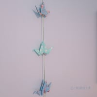 Image 3 of Guirlande origami grues menthe et bleu