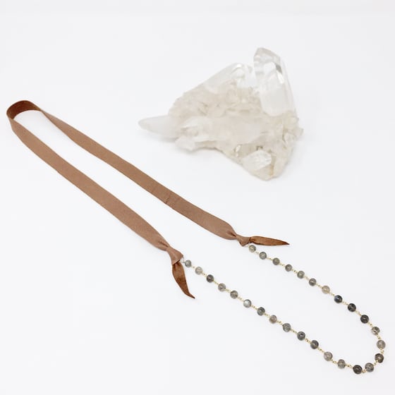 Image of Leather and Stones Necklace