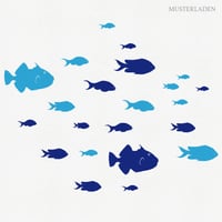Image 1 of Wandtattoo 24 Fische in zwei Farben