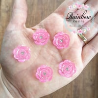 Pink glitter roses with diamantes x 10