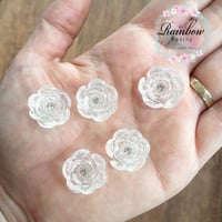 Clear glitter roses with diamantes x 10