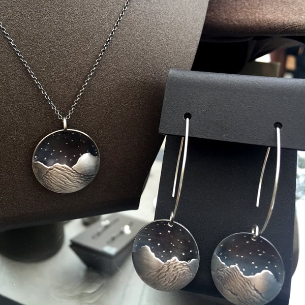Image of Mountain Pocket Pendant OR Earrings