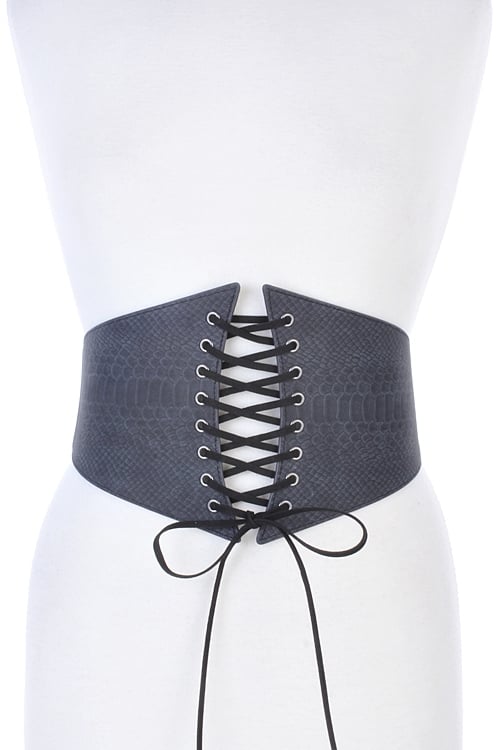 Image of Stretch Corset Faux Leather Belt
