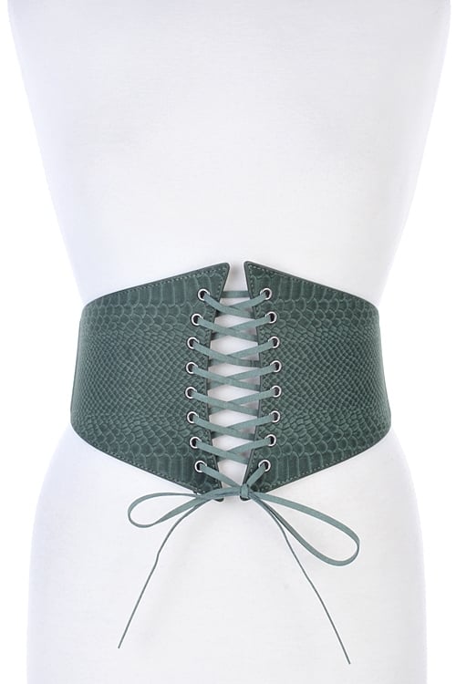 Image of Stretch Corset Faux Leather Belt