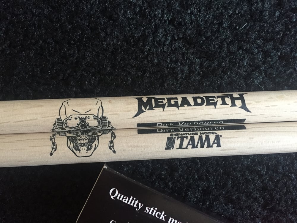 Image of Dirk Verbeuren Megadeth Drumsticks (used & signed, new & signed, or new & unsigned)