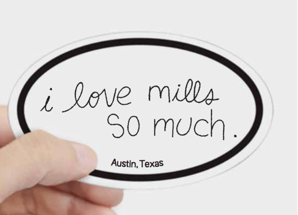 Image of i love mills so much sticker
