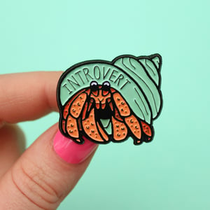 Image of Introvert Hermit Crab enamel pin - lapel pin
