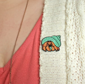 Image of Introvert Hermit Crab enamel pin - lapel pin