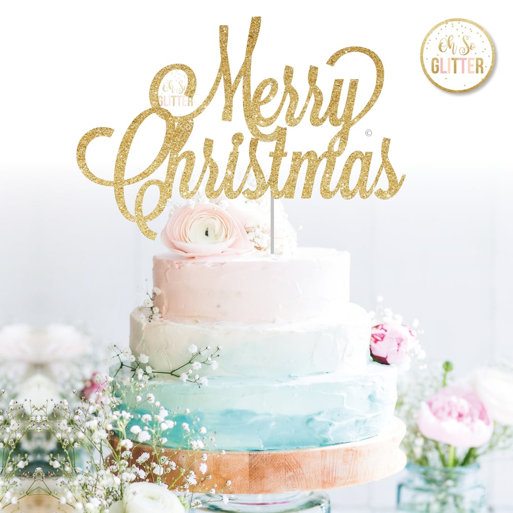 Image of Merry Christmas cake topper