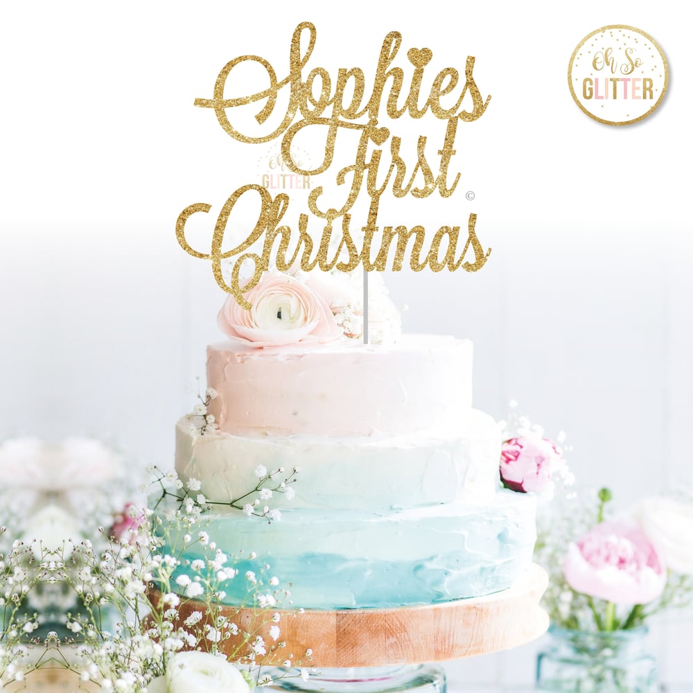 Image of First Christmas Cake topper