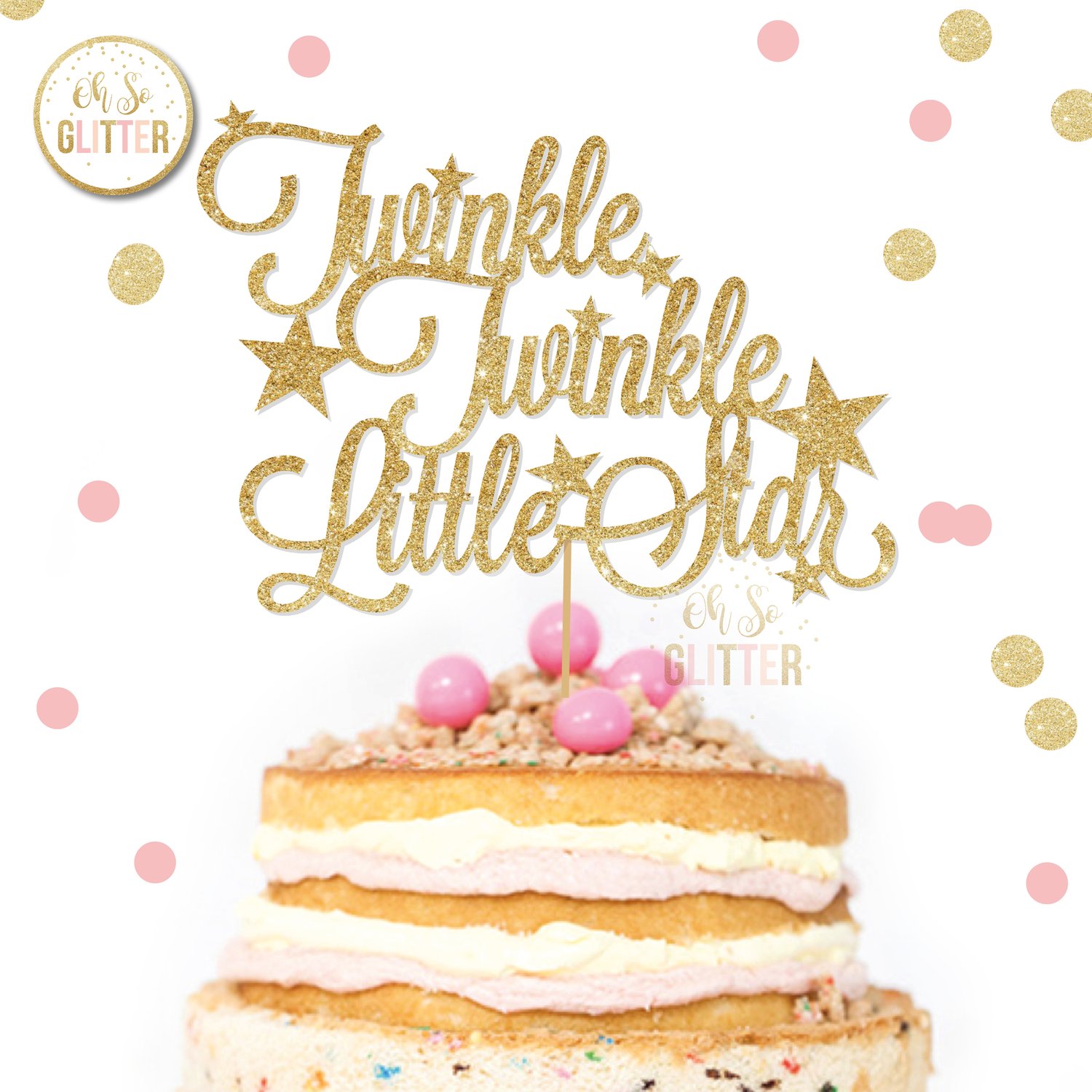 Image of Twinkle Baby Shower cake topper