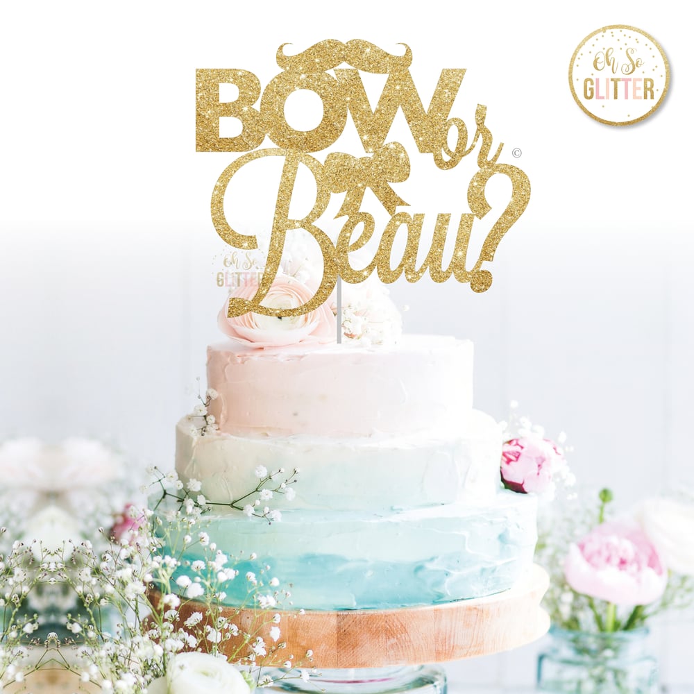 Image of Bow or Beau Cake Topper