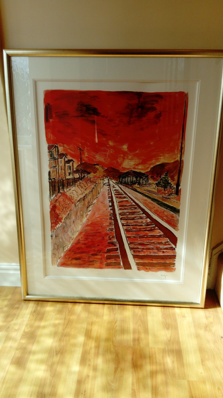 Image of Train Tracks - Red – 2012 By Bob Dylan (Signed Edition 193 of 295)