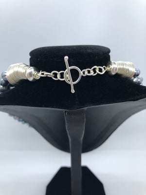 Image of 3 Strand Graduated Twist Peacock Freshwater Cultured Pearl Necklace