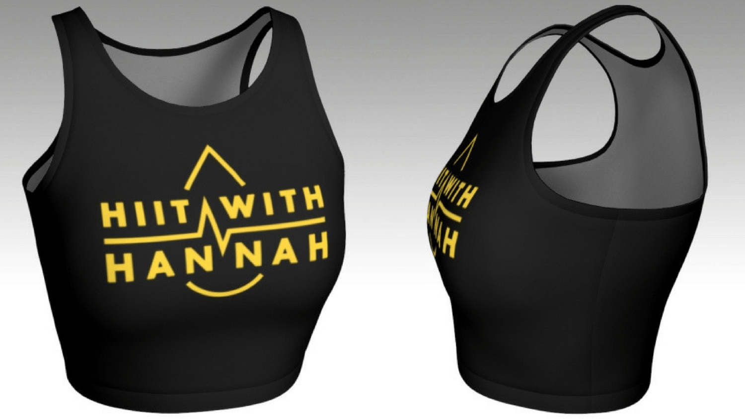 Image of Black and Yellow Athletic Crop