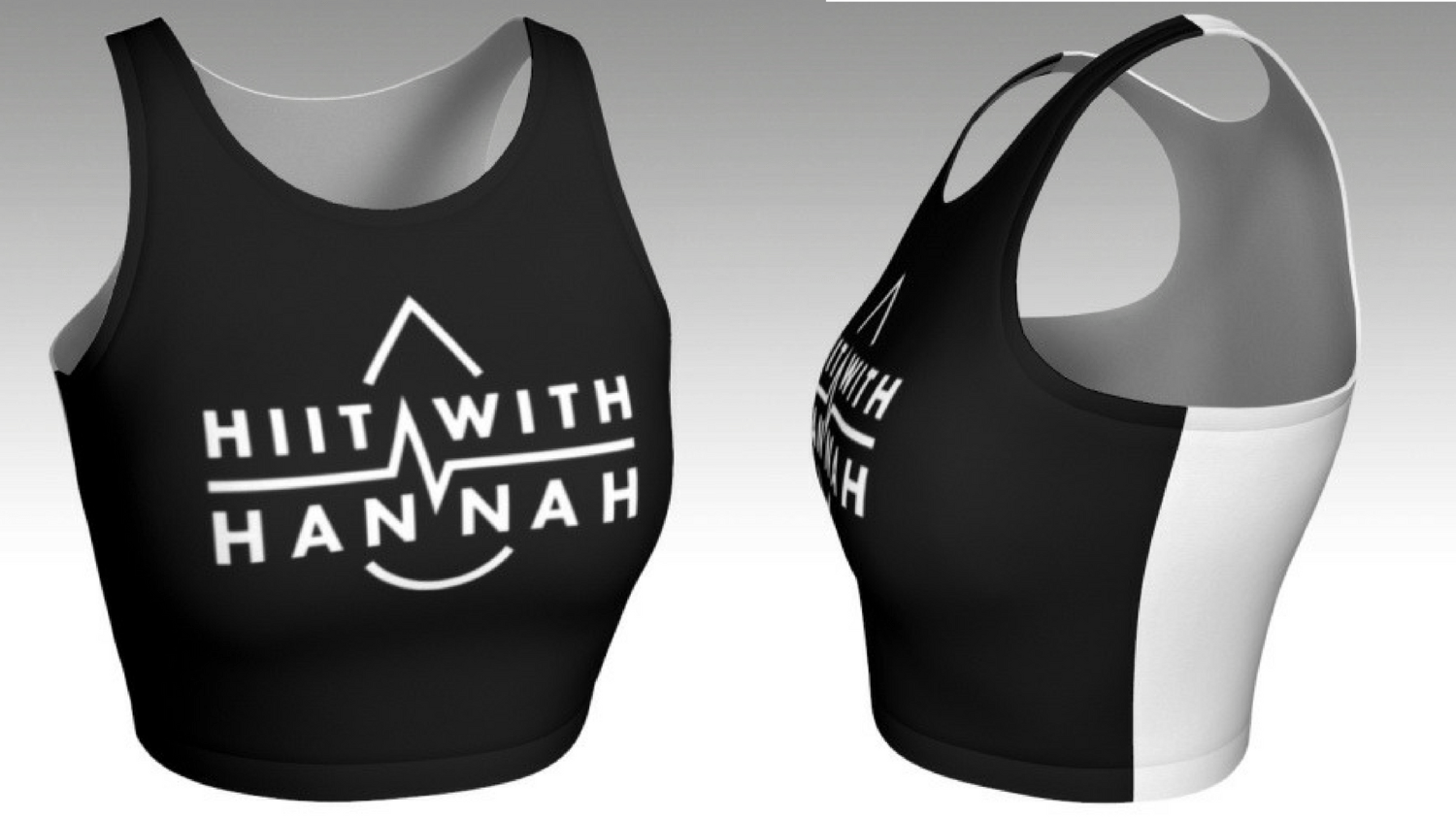 Image of Black and White Athletic Crop