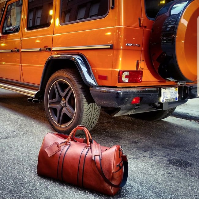 The Executive Cognac ❼™ - Men's Italian Leather Duffle