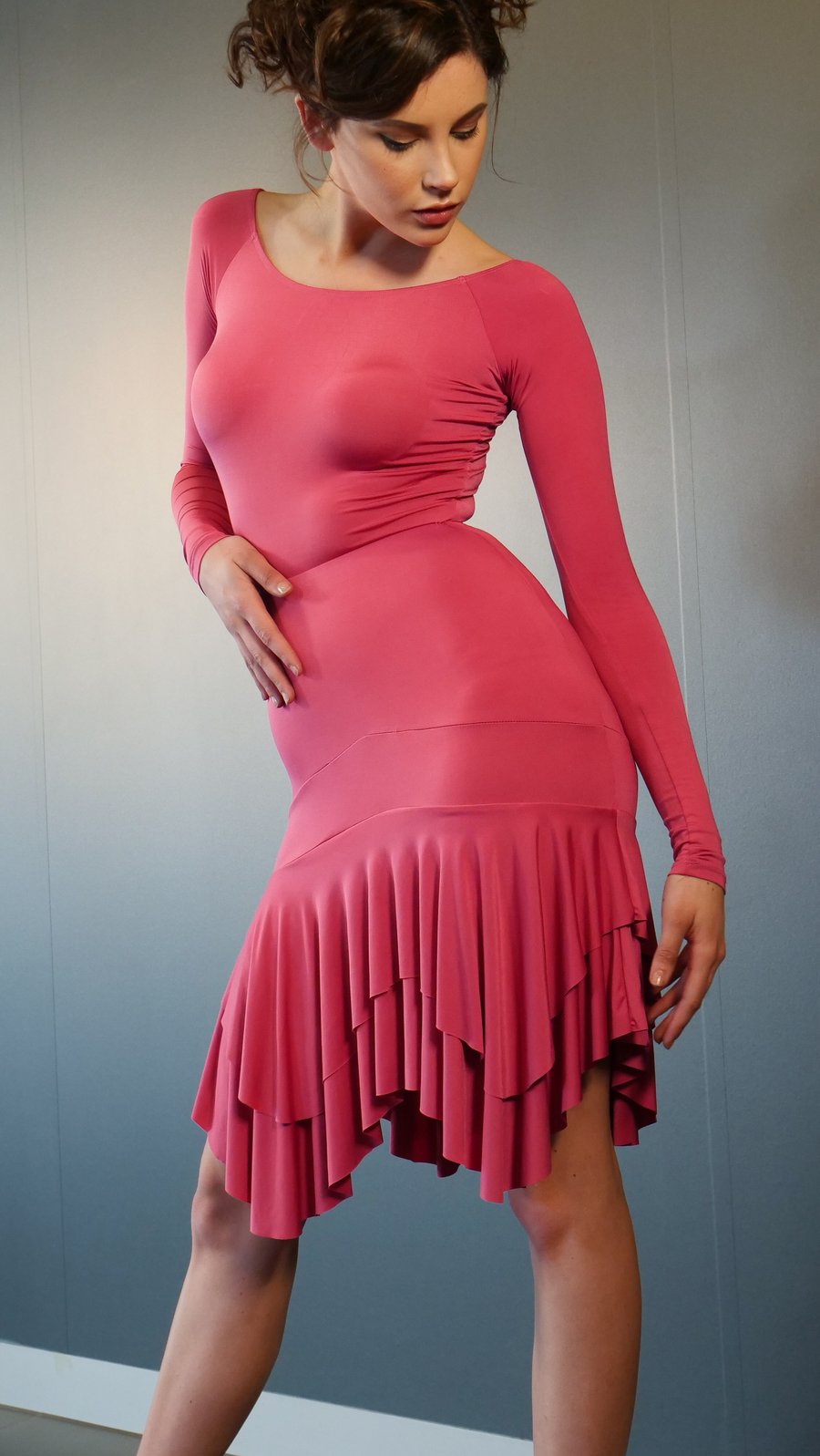 Image of Salsa Skirt - Fuchsia J3347 Dancewear latin ballroom