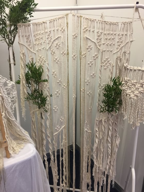 Image of Wedding backdrop - tiny flowers curtain style