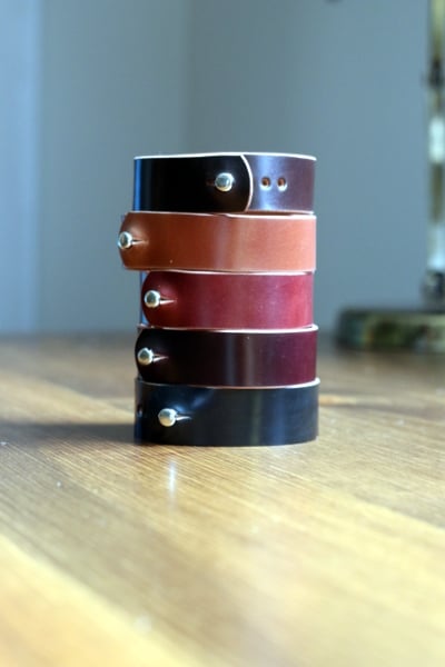 Image of Button Stud Watch Strap in Horween Shell Cordovan 