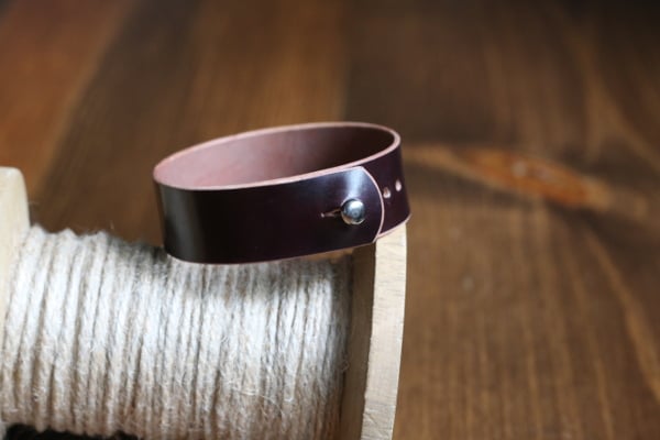 Image of Button Stud Watch Strap in Horween Shell Cordovan 