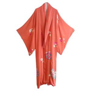 Image of silke kimono m. hvide sakura blomster