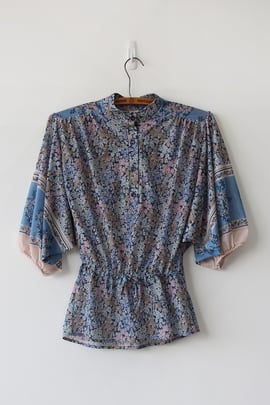 Image of SOLD Floral Boho Border Print Sleeve Blouse