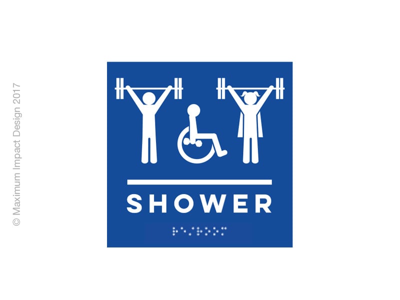 Image of Braille Shower Handicap ADA Signage