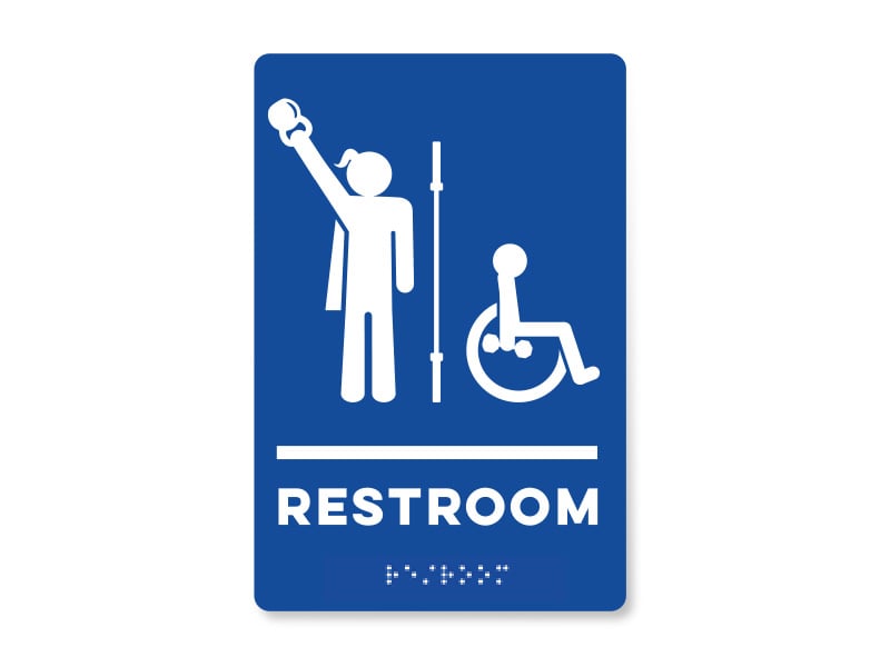 Image of Braille Handicap Unisex Restroom Signage