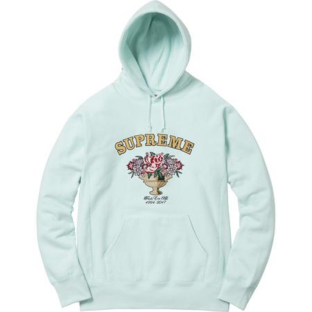 Image of SUPREME - CENTERPIECE HOODED SWEATSHIRT (ICE BLUE)