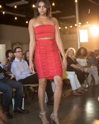 Image of Red Laceup 2 Piece Set